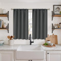 BGment Blackout Curtains 40 Inches Long for Bedroom, Short Thermal Insulated Drapes with Rod Pocket Room Darkeng Blinds Privacy for Bathroom Kitchen Windows, Dark Grey, 2 Panels, 42 x 40 Inch