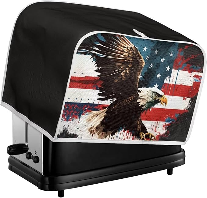 ZFRXIGN Bald Eagle Toaster Cover 4 Slice Wide Slot Small Appliance Covers Kitchen Decor Accessories Toaster Oven Cover Bread Maker Cover American Flag Patiotic Decor