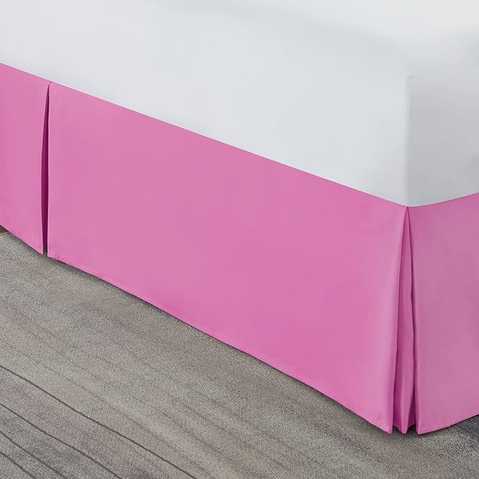 Nestl Light Pink Bed Skirt Cal King Size - Cal King Bed Skirt 14 Inch Drop - Brushed Microfiber Bed Skirts - Hotel Quality Pleated Bed Skirt - Shrinkage & Fade Resistant