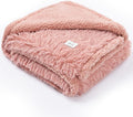 Pink Fluffy Long Faux Fur Pet Throw Blankets for Dogs Waterproof Pet Blanket for Puppy Cats Couch Protector Mat Love Bed Cover Washable(Pink,S)