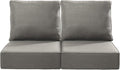 Luxury 22x24/22x25 6-Inch Outdoor Seat Cushions - Set of 2 Water Resistant Patio Chair Comfortable Cushion for Rattan Dining Rocker Glider Chairs Loveseat Couch Sectional Sofa - Grey