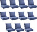 Outdoor Cushion Set for Furniture Patio Furniture, UV Resistant, Water Resistant - 6 Inch Thick Foam Garden Cushions – 22x24 Inch Patio Seat Covers for Chair/Sofa/Couch | Blue | 11-Pack |