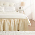 RIMELA Oatmeal Bed Skirt King Size 18 Inch Drop, Elastic Bed Skirting for Bed Base and Frame, Bedding Dust Ruffle Easy to Install, Lightweight Wrap Around Adjustable Bedskirt