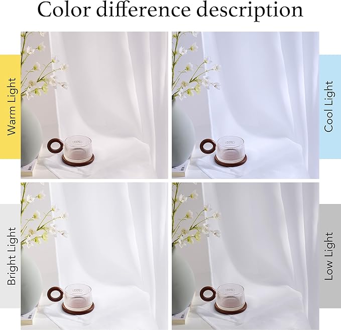 NICETOWN 90 Inch White Sheer Curtains for Bedroom Living Room 4 Panels, 42 inch Wide Rod Pocket Light Filtering Drapes Translucent Modern Voile Airy & Breathable Window Treatment
