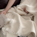 MorroMorn 100% Cotton Queen Size Bed Blanket 80"x90" Muslin Blanket with Fringes, 4-Layer Gauze Blankets for Adult, Boho Bedding Breathable Lightweight Ultra-Soft for All Seasons, Linen Beige