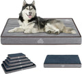 VANKEAN Dog Bed Soft Crate Pad Mat Reversible Warm& Cool, Washable Comfy Kennel Pad with Orthopedic Egg-Crate Foam for Small Medium Large Dogs, Water-Resistant Pet Bed, Grey-XX-Large