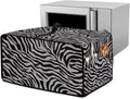 Grey Zebra Print Microwave Oven Dust Cover Dust-Proof Waterproof Microwave Toaster Oven Cover Easy to Clean Kitchen Machine Covers Case Protections Protector, L