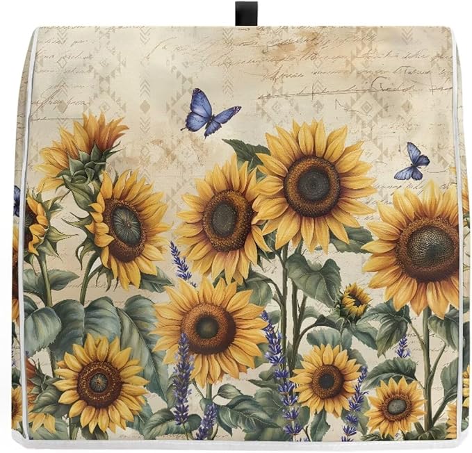 Sunflower Mixer Cover for Kitchen Aid 4.5-5 Qt Mixer, Yellow Small Appliance Dust Covers Universal for Air Fryers, Coffee Makers, Kitchen Decor Gift for Friends