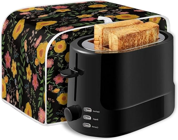ZFRXIGN Sunflower Chicken Toaster Cover 2 Slice Wide Slot Toaster Rooster Cover Dust Cover with Top Handle Bread Maker Cover Small Kitchen Appliance Cover Home Decor