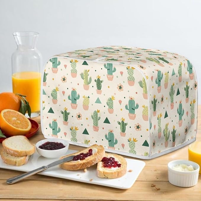 ZFRXIGN Cactus Toaster Cover 2 Slice Wide Slot Toaster Dust Covers Oven Cover Stain Resistant Kitchen Small Appliance Cover with Top Handle Home Decor Mexican Toaster Cover Beige