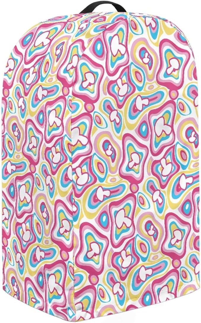 Psychedelic Abstract Coffee Machine Dust Cover Universal Design Compatible with Blender Juicer Food Processor Washable Oil Proof Food Processor Protective Cover with Top Handle