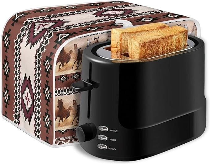 ZFRXIGN Boho Horse Toaster Cover 4 Slice Toaster Dust Cover Small Appliance Covers Toaster Oven Cover Dust Cover Kitchen Decorative Protector for Women Gifts Tribal Aztec