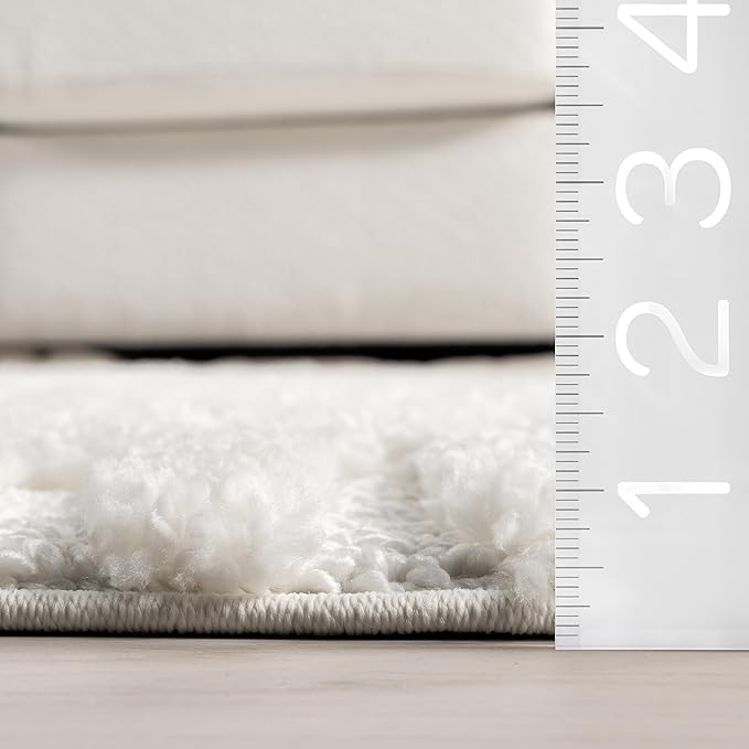 nuLOOM Risette Ivory, 2'6" x 10', Geometric, Soft and Textured, High Traffic, Stain Resistant, Easy Clean, Durable Runner for Bedroom, Living Room, Dining Space, Den, Foyer, Entryway