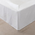 King Bed Skirt, Wrap Around Bed Skirt with Pleated Corner, 16 Inch Drop Pleated Waffle Weave Bedskirts, Anti-Slip, Microfiber, White, 16'' King