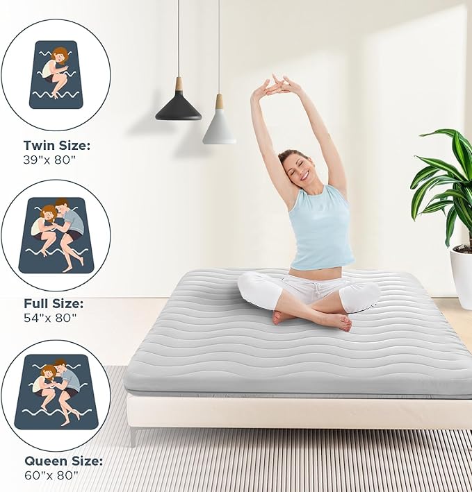 Japanese Futon Floor Mattress, 100% High Density Comfortable Foam, 3.5" Thicken Foldable Mattress Tatami Mat Sleeping Pad, Ideal for Comfort and Support, Kids Floor Lounger Pillow Bed Sofa (Twin）