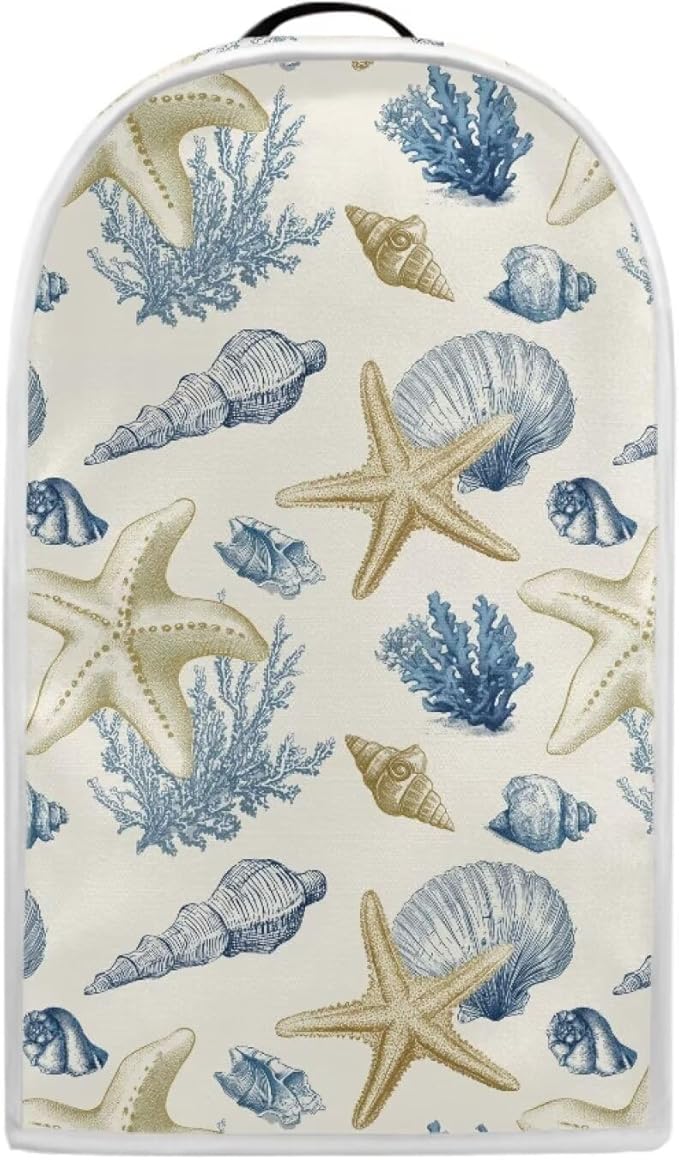 Talayituse Starfish Conch Coral Print Blender Dust Cover, Fingerprint Protection Cover for Stand Mixer or Coffee Machine, Home Kitchen Appliance Covers for Stain Dust Resistant Supplies