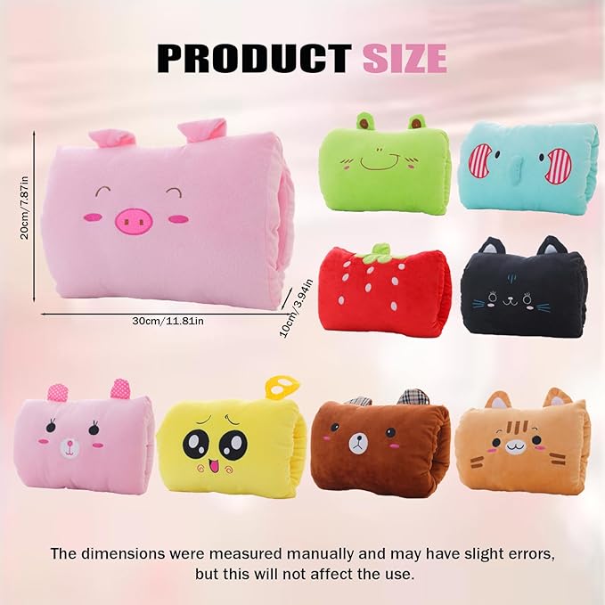 Kids Cartoon Hand Pillow Hand Warmer,Multifunction Home Animal Doll Plush Muffs Cartoon,Soft Cotton,for Napping,Travel Essentials (model6)