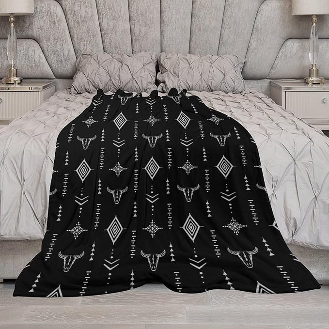 Southwest Blanket, Soft Native Tribal Vintage Abstract Ethnic Pattern Blanket Ethnic Aztec Print Throw Blanket for Couch Sofa 60"x80"