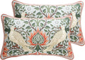 ISAENNE Designer William Morris Rectangular Throw Pillow Covers 12x20 Pack of 2,Vintage Floral Birds Cushion Cases, Decorative Linen Pillow Covers for Sofa Couch Bedroom Living Room Outdoor