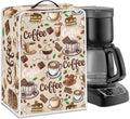 Mumeson Coffee Cup Design Coffee Maker Cover Stain Resistant Washable Covers with Handle Home Appliance Dust Cover for Home Kitchen Decor, Large