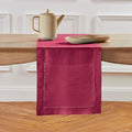 Solino Home Linen Beet Table Runner 72 Inches Long - 100% Pure Linen Hemstitch Table Runner 14 x 72 Inch for Dresser, Dining, Winter, New Year, Holiday, Christmas - Classic Hemstitch