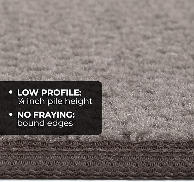 House, Home and More Skid-Resistant Carpet Runner - Gray - 8 Feet X 27 Inches