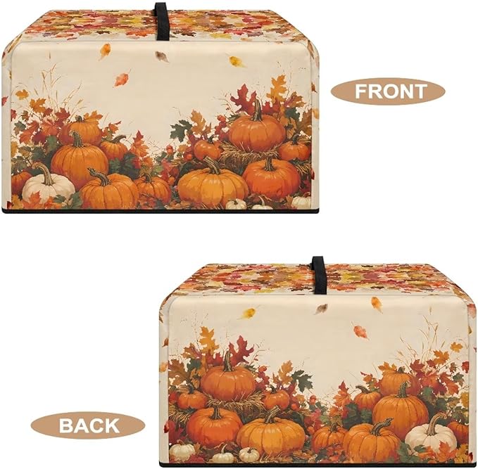 Microwave Oven Dust Cover, Thanksgiving Pumpkin Polyester Dust Cover for Microwave Oven for Most Microwaves Oven Cloth Covers Waterproof Microwaves Dusts Covers Anti-Scratch