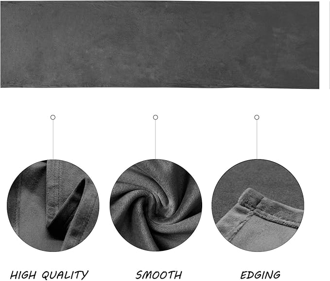 BALCONY & FALCON Velvet Table Runner 14"x118" Dark Gray Luxury Machine Washable Farmhouse Vintage Runner for Table Dining, Party, Wedding, Birthday, Easter, Thanksgiving & Christmas & Home Décor