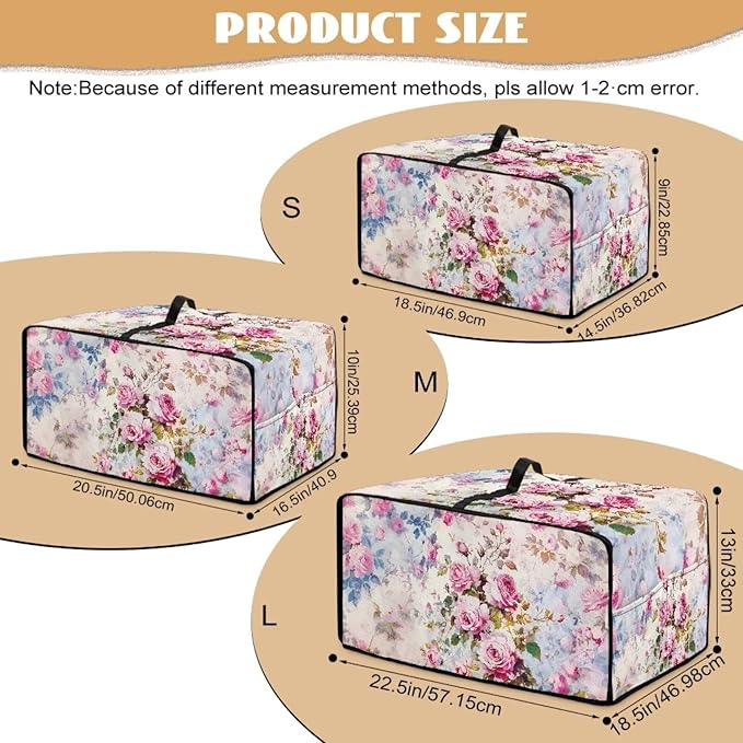 Toaster Oven Dust Cover with Pockets, Stain-resistant Kitchen Electrical Appliance Cover Countertop Ovens Decorations, S, 14.5" x 18.5" x 9", Retro Rose Pink