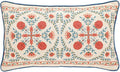 patdrea Designer Throw Pillow Covers,Lumbar Brilliant Vintage Red Tropical Linen with Floral Pattern Pillow Cover,Decorative Rectangle Pillowcases Cushion for Bed Living Room,12"x20"