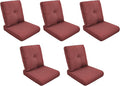Patio Cushions for Outdoor Furniture - 22" x 25" x 4" UV Resistant Thick Foam Cushions Water Resistant Replacement Cushion for Outdoor Patio Furniture Chair/Sofa/Couch | Red | 5-Pack |