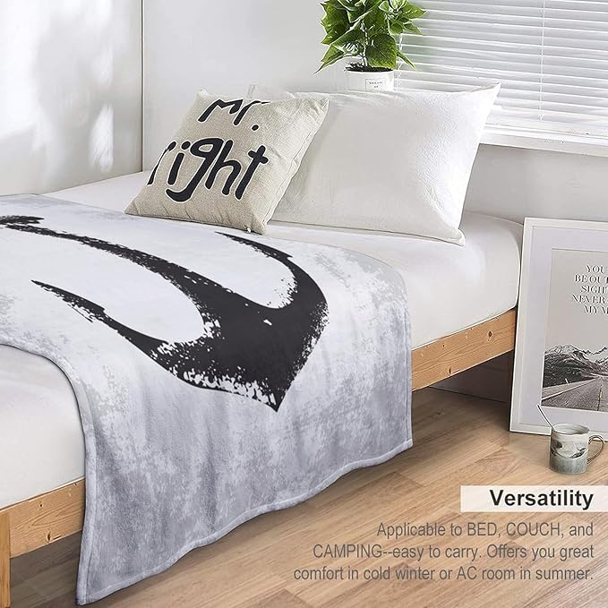 Nautical Anchor Blanket Modern Abstract Light Grey Black Anchor Art Print Soft Cozy Lightweight Throw Blanket for Women Men Bedroom Living Room Dorm Chair Sofa Travel 60x80in