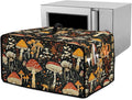 Dustproof Toaster Oven Cover Polyester-Linen Fabric Microwave Oven Dust Cover Foldable Kitchen Appliance Protector Dirt and Fingerprint Protection, Vintage Mushroom Plant Print, S