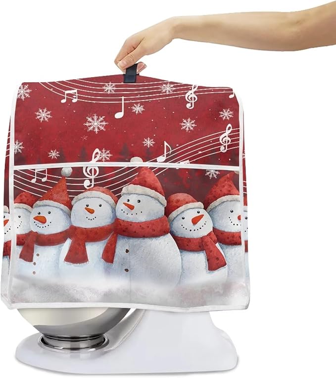 Christmas Stand Mixer Cover 4.5-5 Quart Kitchen Mixer Cover Snowman Food Processor Protective Covers Dust Protection Insulated Kitchen Decoration Gift for Friends
