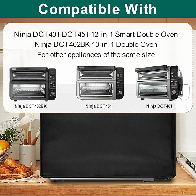 Heavy Duty Ninja Oven Cover for Double Stack XL DCT451/DCT651 & FlexDoor DCT402BK, Heat Resistant Dust Proof Protector, Waterproof Countertop Appliance Cover Fits 18.72"D x 17.34"W x 13.40"H