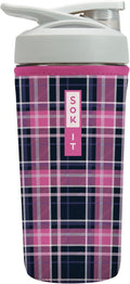 Sok It BotlSok Protein Blender Shaker Bottle Sleeve Insulated Neoprene Cover (Berry Plaid, Fits 28oz Blender)