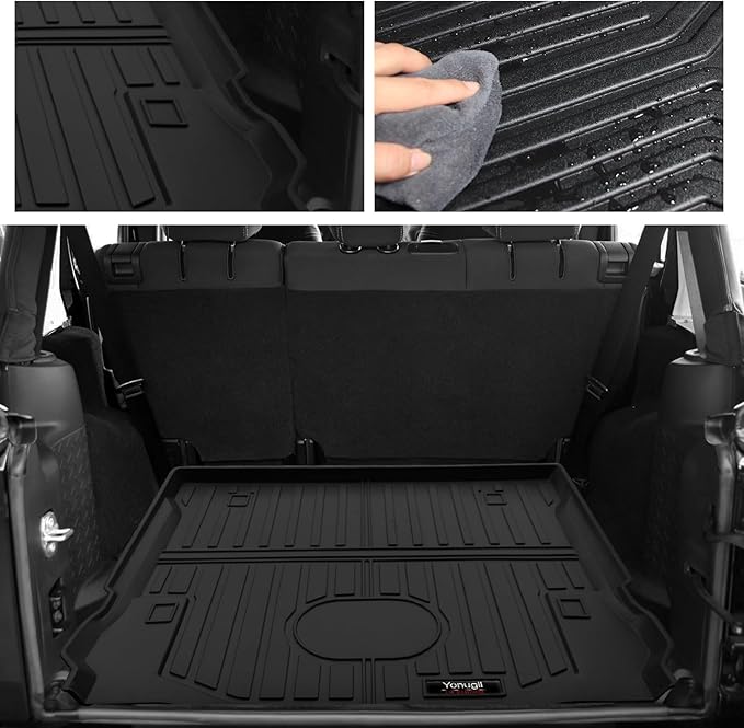Custom for 2007-2018 Jeep Wrangler JK 4 Door Cargo Mats Trunk Liner All Weather TPE Protection Mat Accessories (for 2007-2018 Jeep Wrangler JK 4 Door)