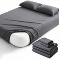 Degrees of Comfort King Sheet Set for Air Mattress – Extra Deep Pocket Fitted Sheet up to 22”, 4-Piece Bedding Sets with Dual Side Storage Pockets, Soft Breathable, Wrinkle-Resistant, Grey