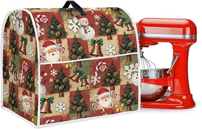 Christmas Stand Mixer Cover 6-8Qt Retro Mixer Cover Washable Anti-Stain Appliance Covers for Kitchen Counter Mixer Parts & Accessories Christmas Decor Gift for Friends