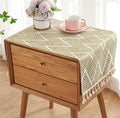 Rectangular Tablecloth Cloth, Yellow (15.7*35.4 inches), Tassel Design, Protects Furniture, All-Season Table Cover Towel