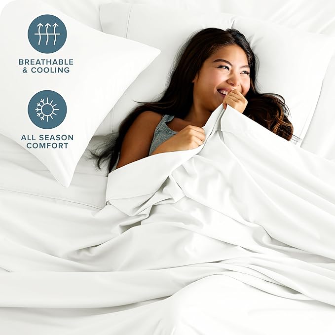 Bare Home King Sheet Set - Luxury 1800 Ultra-Soft Microfiber King Bed Sheets - Double Brushed - Deep Pockets - Easy Fit - 4 Piece Set - Bedding Sheets & Pillowcases (King, Cream)