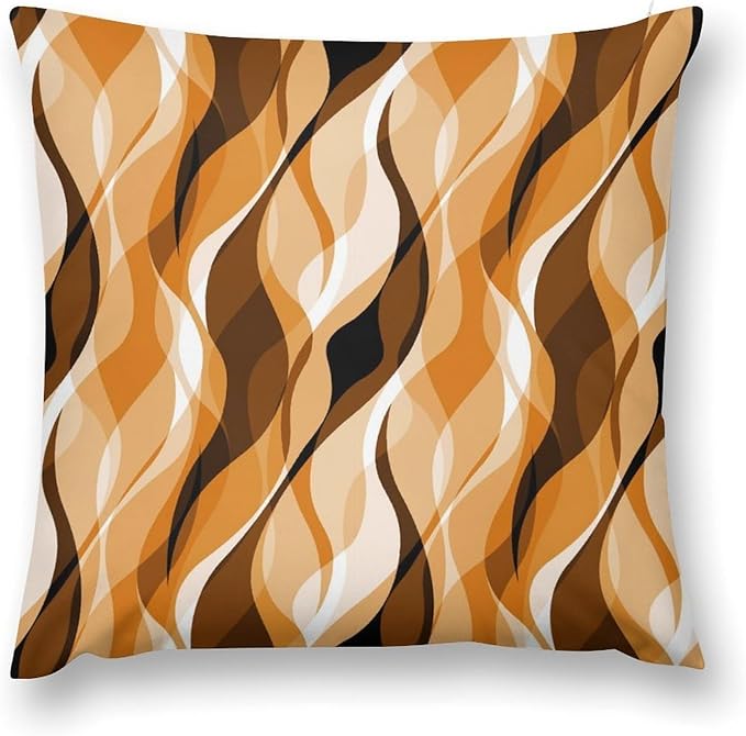 Orange Throw Pillow Covers Modern Abstract Burnt Orange Striped Decorations for Bedroom Living Room Farmhouse Sofa Pillows Bed Couch 20x20 Inch