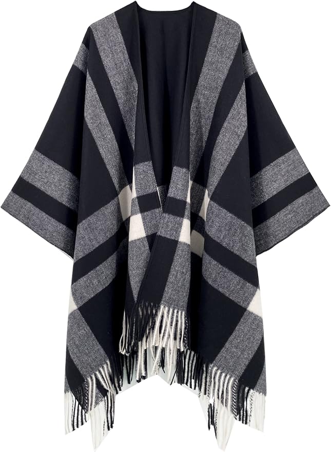 Breezy Lane Women's Shawl Wraps Warm Poncho Ruana Wrap Cardigan