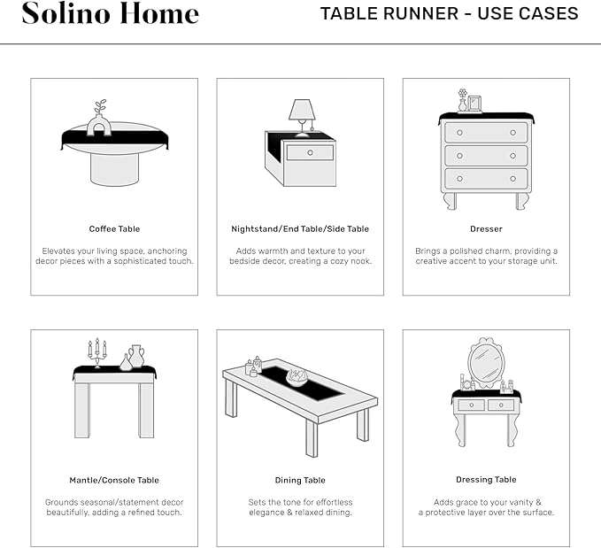 Solino Home Linen Dusty Blue Table Runner 36 Inches - Classic Hemstitch, 100% Pure Linen Coffee Table Runner 14 x 36 Inch Ideal for Dresser Tables