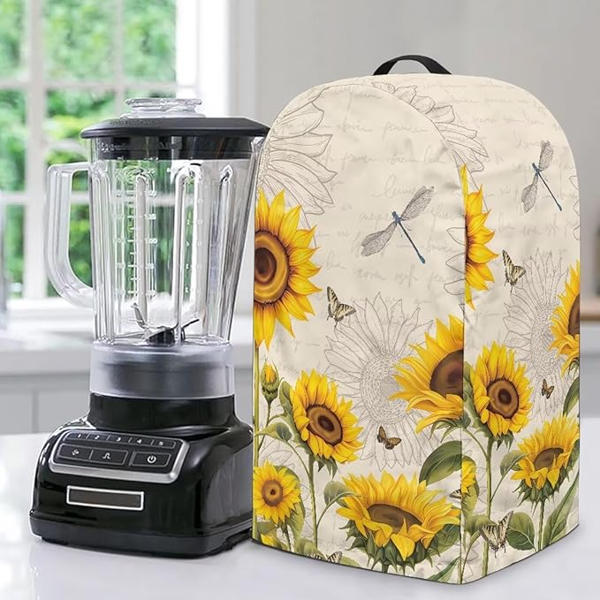 Blender Cover Stand Mixer Covers Dragonfly Sunflower Anti Fingerprint Dust Covers Juicer Cover for Home Kitchen Universal Appliance