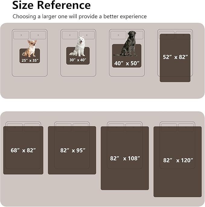 Waterproof Blanket for Couch, Leak Proof Dog Bed Blankets Reversible, Pet Throw Sofa Furniture Protector Machine Washable-68 x82,Light Brown+Dark Brown