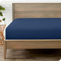 Bare Home Fitted Bottom Sheet Full XL Size - Premium 1800 Microfiber - Ultra-Soft Hotel Luxury - Deep Pocket - Durable and Long Lasting (Full XL, Dark Blue)