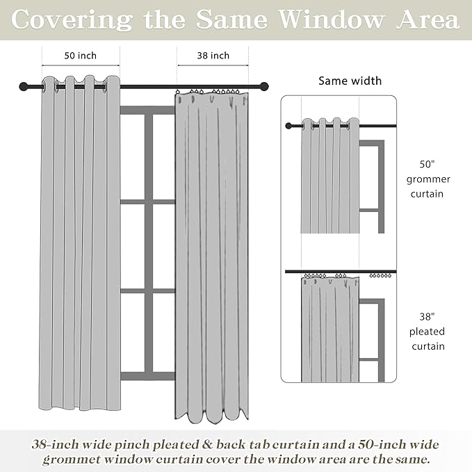 MASWOND Pinch Pleated Flax Linen Curtains 108 Inches Long 2 Panels Set for Living Room, Pleat Drapes Back Tab Semi Sheer Neutral Boho Ceiling to Floor Curtains for Bedroom 9 FT Linen W38xL108