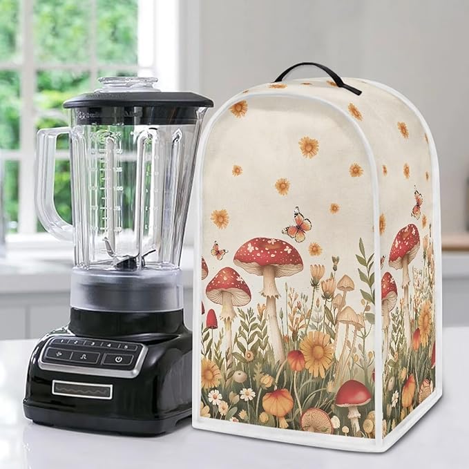 Mushroom Blender Cover for Kitchen Blender Dust Cover Reusable Food Processor Dust Cover Easy to Install Kitchen Appliance Cloth Cover Novelty Tabletop Decor Gift for Friends