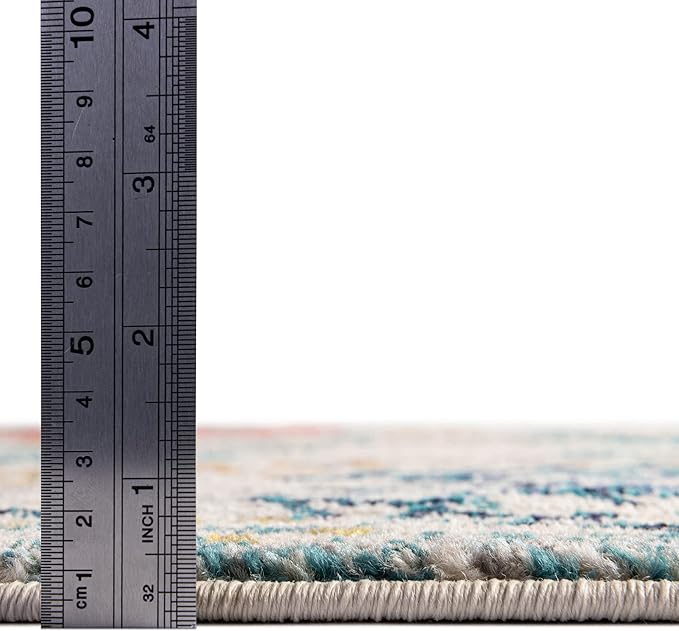 Unique Loom Positano Collection Coastal Modern Turtles Beige Area Rug (5' x 8')